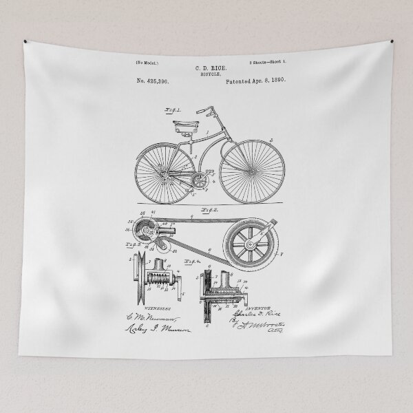 Item preview, Patent Du Velo - C. D. Rice - April 8, 1890 - Black Version designed and sold by Aliasandco.