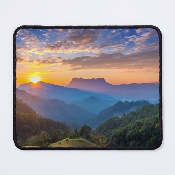 Item preview, Beautiful green landscape with green grass and mountain at sunset art designed and sold by BEAUTY ⭐⭐⭐⭐⭐.