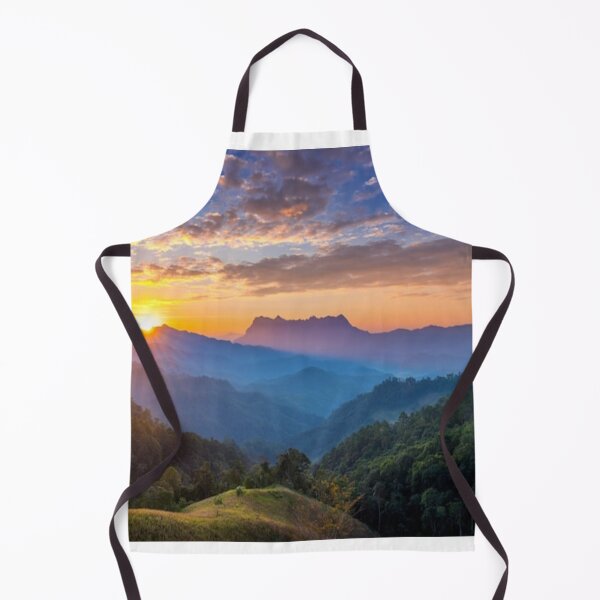 Item preview, Beautiful green landscape with green grass and mountain at sunset art designed and sold by BEAUTY ⭐⭐⭐⭐⭐.