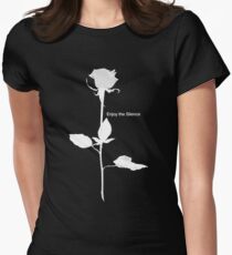 Enjoy the Silence style Rose white Women's Fitted T-Shirt