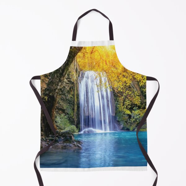 Item preview, cool green landscape with with a waterfall and green trees and mountain art designed and sold by BEAUTY ⭐⭐⭐⭐⭐.