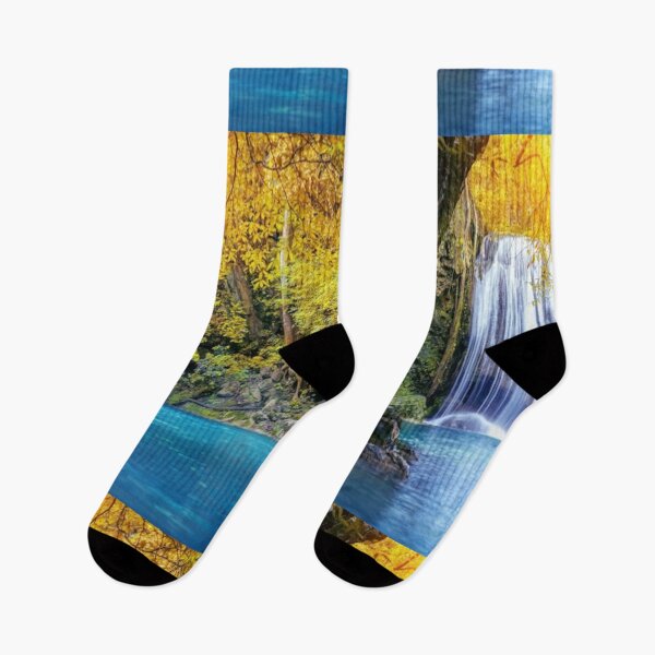 Item preview,  cool green landscape with with a waterfall and green trees and mountain  art designed and sold by BEAUTY ⭐⭐⭐⭐⭐.