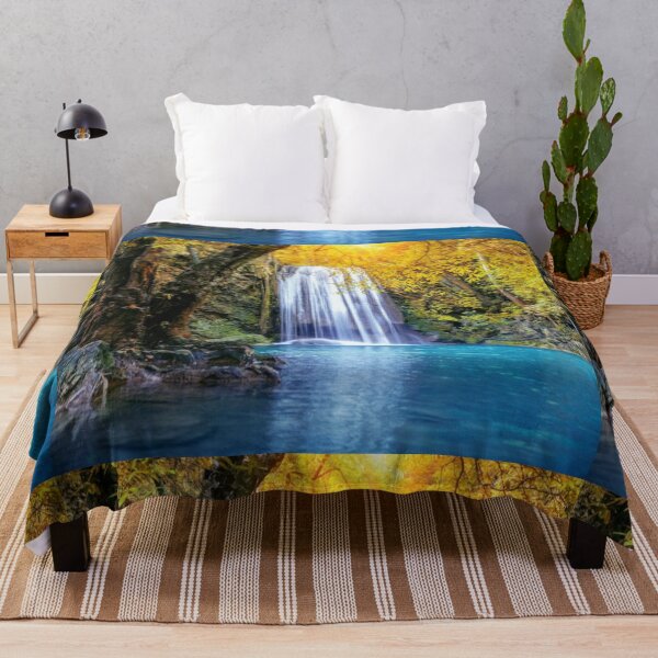 Item preview,  cool green landscape with with a waterfall and green trees and mountain  art designed and sold by BEAUTY ⭐⭐⭐⭐⭐.