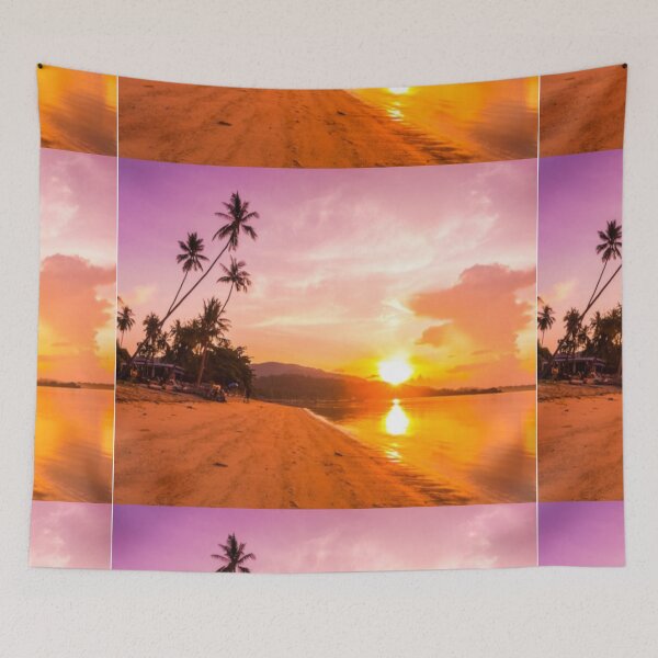 Item preview, Beautiful green landscape with green grass and mountain at sunset art designed and sold by BEAUTY ⭐⭐⭐⭐⭐.