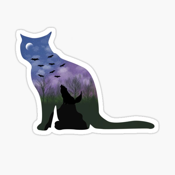Item preview, Spooky kitty silhouette designed and sold by SpiritedArtwork.