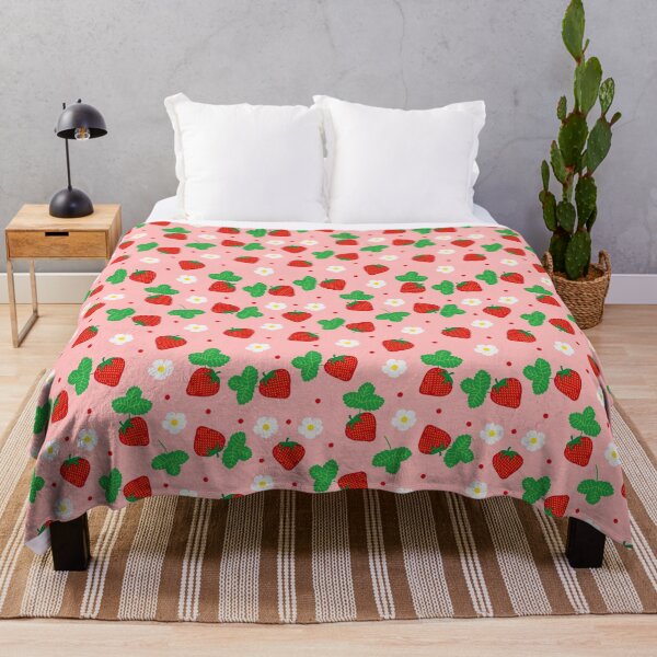 Item preview, Strawberry Fruit Pattern on Pink designed and sold by HotHibiscus.