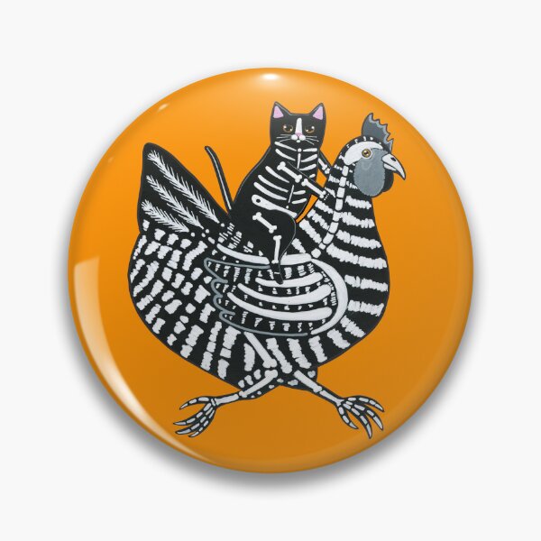 Item preview, Skellie Cat Chicken Ride designed and sold by KilkennyCat Art.
