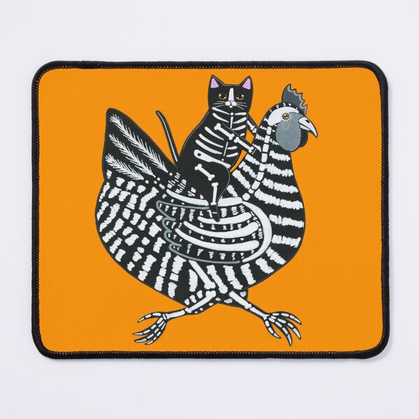 Item preview, Skellie Cat Chicken Ride designed and sold by KilkennyCat Art.