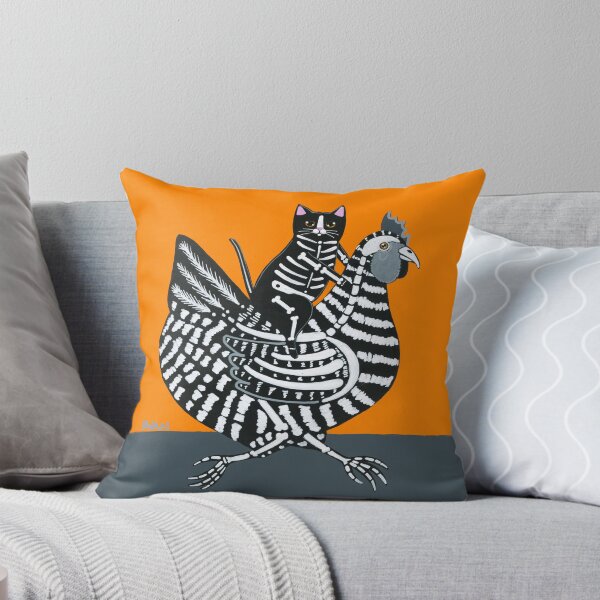 Item preview, Skellie Cat Chicken Ride designed and sold by KilkennyCat Art.