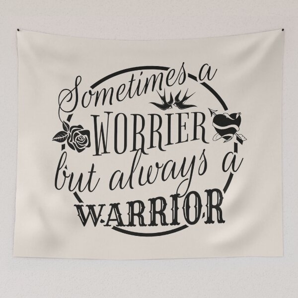 Item preview, Sometimes A Worrier But Always A Warrior, Retro Style Black Font designed and sold by TrulyEpoque.
