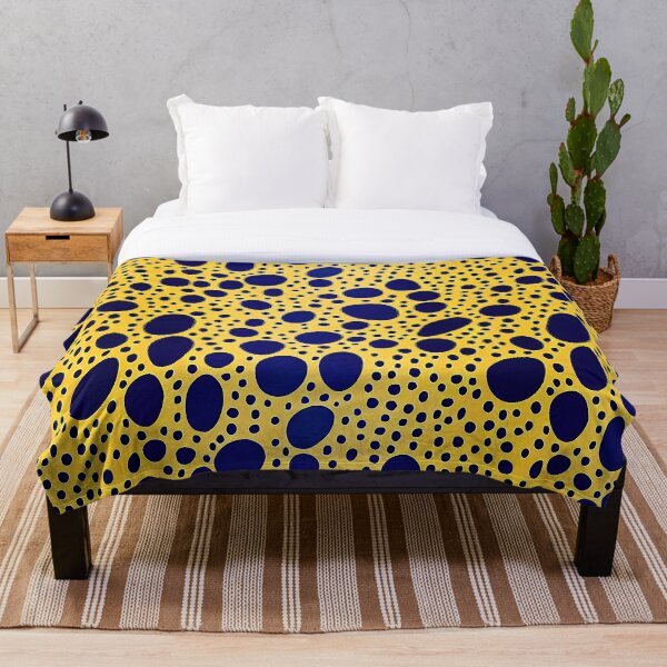 Artikelvorschau, Gelb und Blau Einfaches minimalistisches abstraktes modernes Punktkunst-Retro-Blasenmuster entworfen und verkauft von CrowBerryCream.