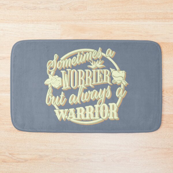 Item preview, Sometimes A Worrier But Always A Warrior, Retro Style Blue Grey Background designed and sold by TrulyEpoque.