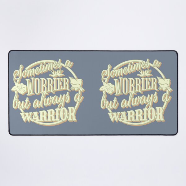 Item preview, Sometimes A Worrier But Always A Warrior, Retro Style Blue Grey Background designed and sold by TrulyEpoque.