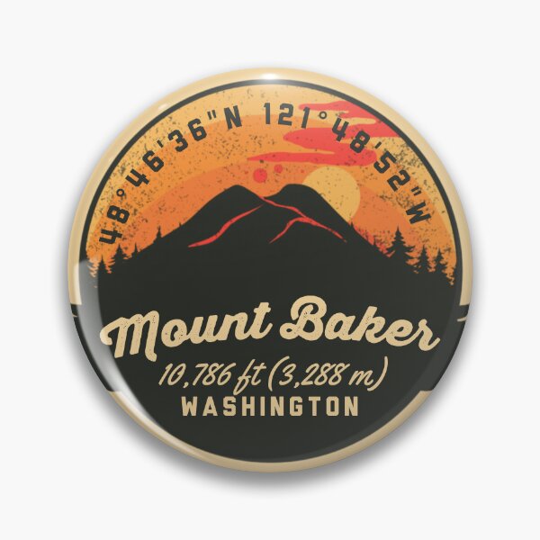 Item preview, Mount Baker Volcano Kulshan Souvenir Badge Washington designed and sold by mountainfad.