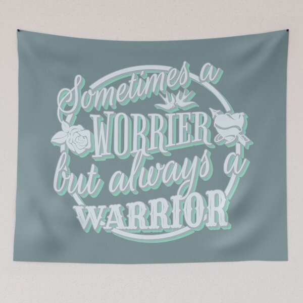 Item preview, Sometimes A Worrier But Always A Warrior, Retro Style Powder Blue  Background designed and sold by TrulyEpoque.