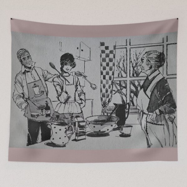 Item preview, Vintage Ladies kitchen scene designed and sold by susannvoelske.