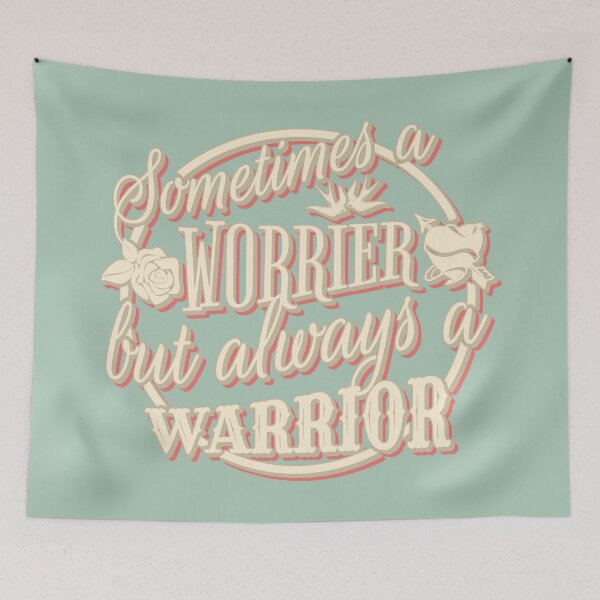 Item preview, Sometimes A Worrier But Always A Warrior, Retro Style Mint Green  Background designed and sold by TrulyEpoque.