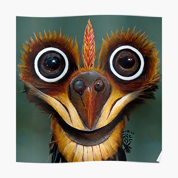 "Big Eyed Hoatzin Bird Native Art" Poster for Sale by AndyMcBird ...