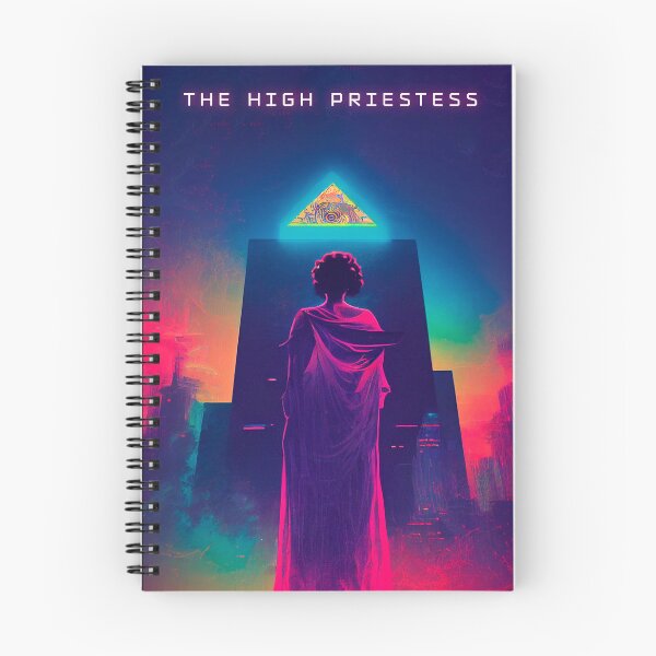 Item preview, The High Priestess, cyberpunk tarot card designed and sold by hippai.