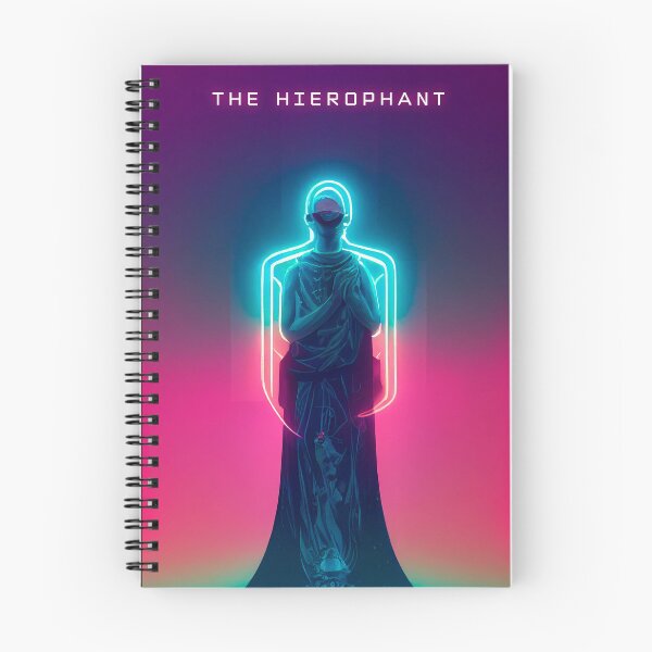 Item preview, The Hierophant, cyberpunk tarot card designed and sold by hippai.