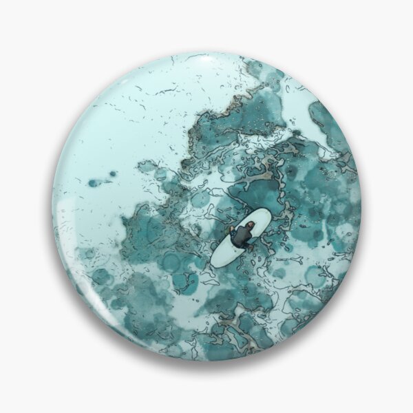 Item preview, Watercolor blue Ocean Big wave, sea great waves pattern, blue, sea, surf, surfer, water designed and sold by Collagedream.
