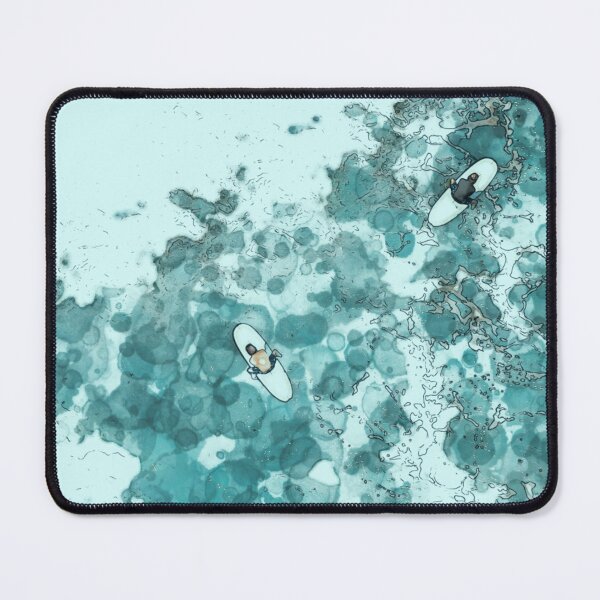 Item preview, Watercolor blue Ocean Big wave, sea great waves pattern, blue, sea, surf, surfer, water designed and sold by Collagedream.