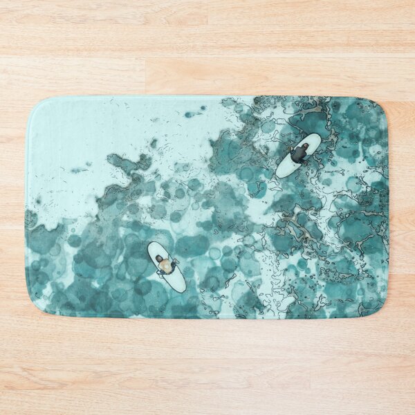 Item preview, Watercolor blue Ocean Big wave, sea great waves pattern, blue, sea, surf, surfer, water designed and sold by Collagedream.