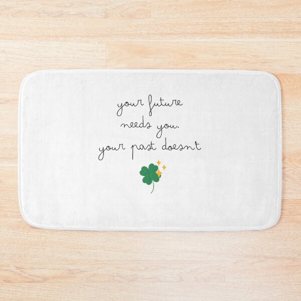 Item preview, four-leaf clover with sparkles T-shirt with inspiration quote - your future needs you. your past doesn't. designed and sold by fluffyfluky.