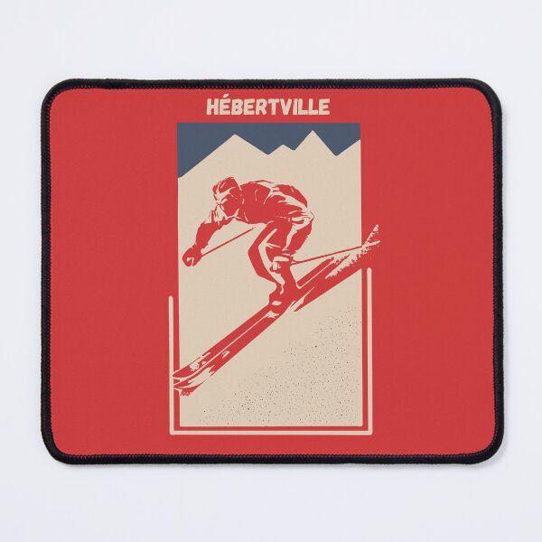 Item preview, Hébertville in Quebec, Saguenay–Lac-Saint-Jean, Canada, North America - Vintage Red Ski Poster for Mountain Alpine Skier designed and sold by Vintage-TM.