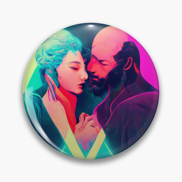Item preview, The Lovers, cyberpunk tarot card designed and sold by hippai.