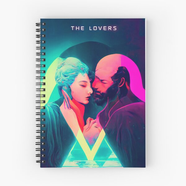 Item preview, The Lovers, cyberpunk tarot card designed and sold by hippai.