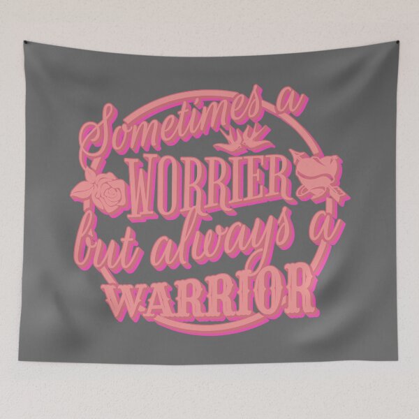 Item preview, Cool Hot Pink Retro Sometimes A Worrier But Always A Warrior designed and sold by TrulyEpoque.
