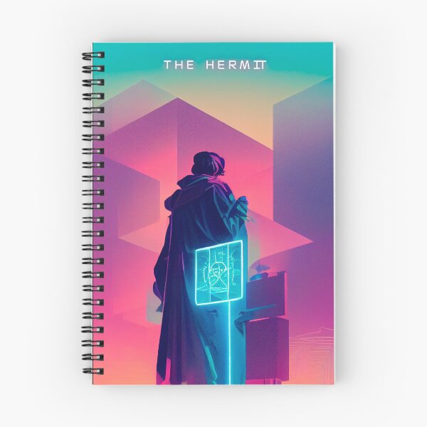 Item preview, The Hermit, cyberpunk tarot card designed and sold by hippai.