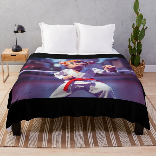 Item preview, Funny monkey in karate suit in fighting pose designed and sold by MMJDSGN.