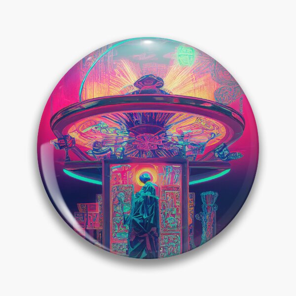 Item preview, The Wheel of Fortune, cyberpunk tarot card designed and sold by hippai.