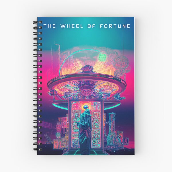 Item preview, The Wheel of Fortune, cyberpunk tarot card designed and sold by hippai.