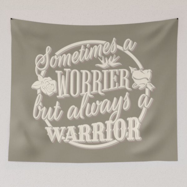 Item preview, Cool Taupe Retro Sometimes A Worrier But Always A Warrior designed and sold by TrulyEpoque.