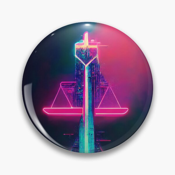 Item preview, Justice, cyberpunk tarot card designed and sold by hippai.