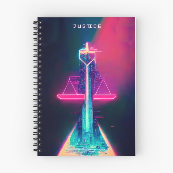 Item preview, Justice, cyberpunk tarot card designed and sold by hippai.
