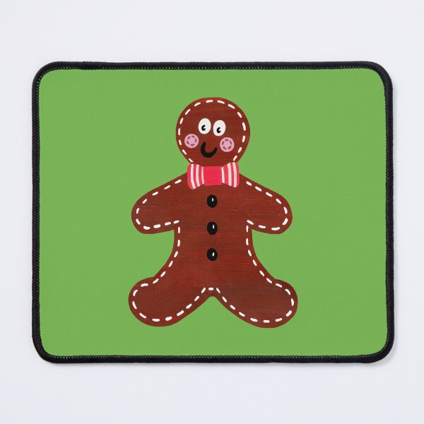 Artikelvorschau, Weihnachtslebkuchenmann 2 - grüner Hintergrund entworfen und verkauft von Helen McCartney Designs.