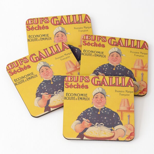 Item preview, GALLIA Oeufs Seches Dried Eggs for Cooking 1921 Vintage French Food Advertisement Poster  designed and sold by retroposters.