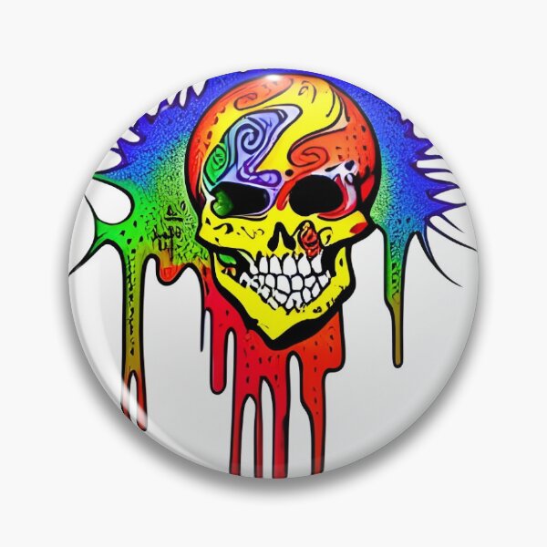 Item preview, "Parking Lot" Trippy Melting Skull designed and sold by HofmannsStamps.