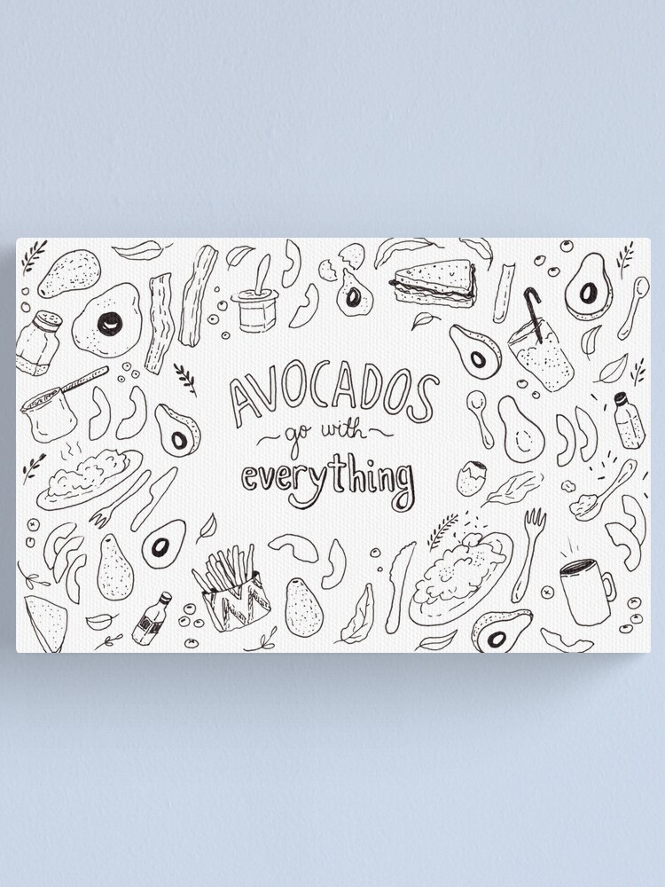 Alternate view of Avocados go with everything - Illustrated Pattern Canvas Print