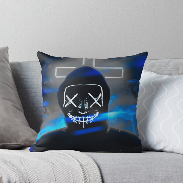 Item preview, Blue Neon silhouette of a Dark Man with a Scary Face designed and sold by Dven-Clothes.