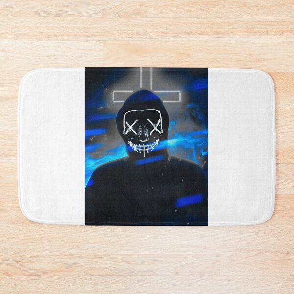Item preview, Blue Neon silhouette of a Dark Man with a Scary Face designed and sold by Dven-Clothes.