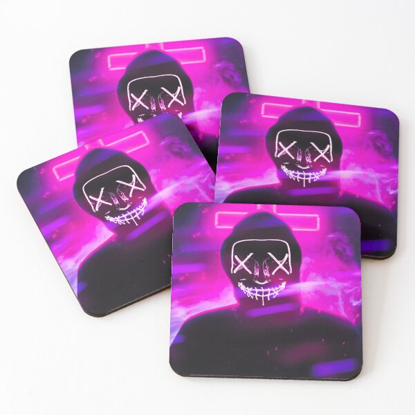 Item preview, Pink Neon silhouette of a Dark Man with a Scary Face designed and sold by Dven-Clothes.