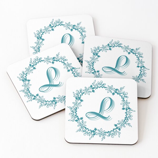 Item preview, Monograma de corona floral azul L designed and sold by Coffee Lifestyle.