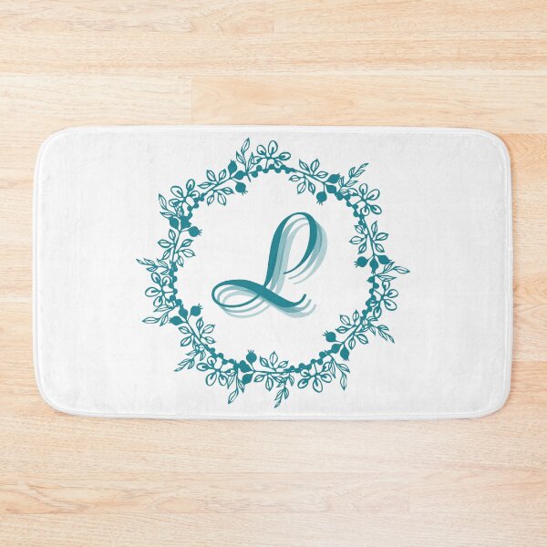 Item preview, Blue Floral Wreath Monogram L designed and sold by Coffee Lifestyle.