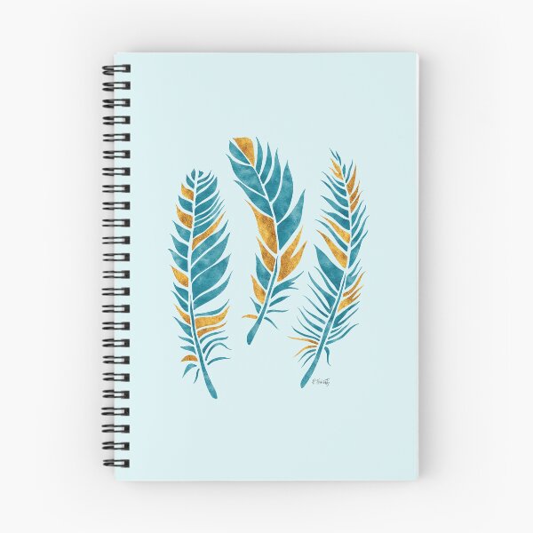 Item preview, Teal & Gold Watercolour Feathers designed and sold by RebeccaFlaherty.