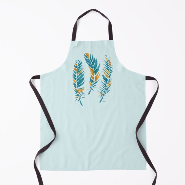 Item preview, Teal & Gold Watercolour Feathers designed and sold by RebeccaFlaherty.